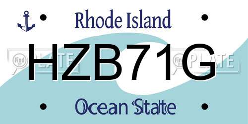 HZB71G Rhode Island License Plate