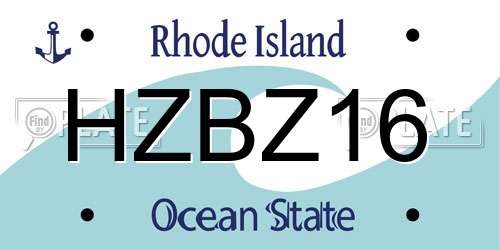 HZBZ16 Rhode Island License Plate