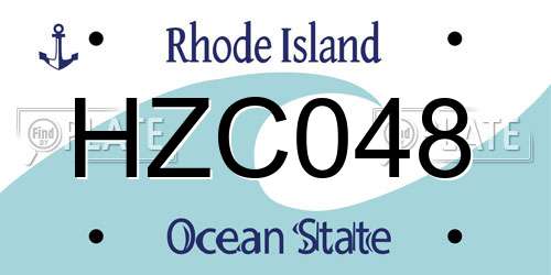 HZC048 Rhode Island License Plate