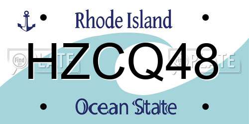 HZCQ48 Rhode Island License Plate