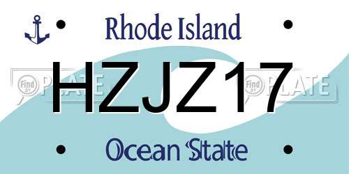 HZJZ17 Rhode Island License Plate