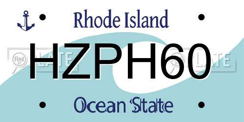 HZPH60 Rhode Island License Plate