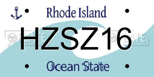 HZSZ16 Rhode Island License Plate