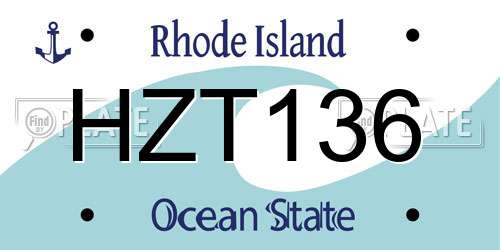 HZT136 Rhode Island License Plate