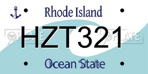 HZT321 Rhode Island License Plate