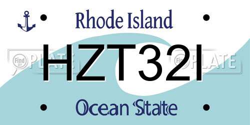 HZT32I Rhode Island License Plate