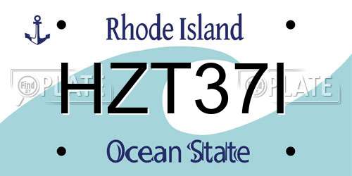 HZT37I Rhode Island License Plate