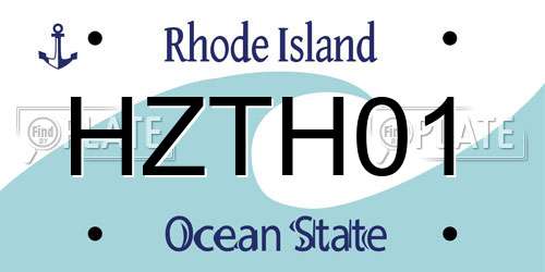 HZTH01 Rhode Island License Plate