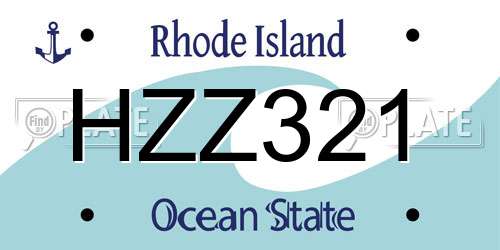 HZZ321 Rhode Island License Plate