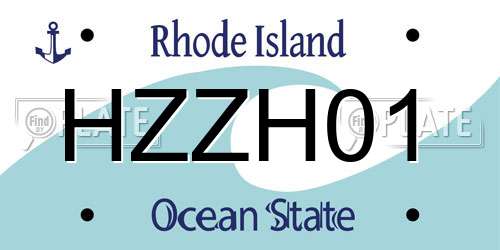 HZZH01 Rhode Island License Plate