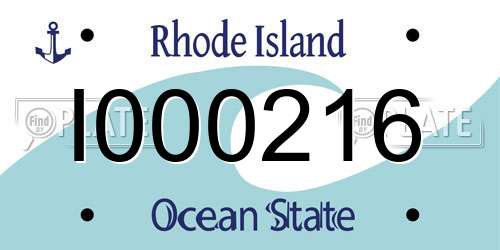 I000216 Rhode Island License Plate