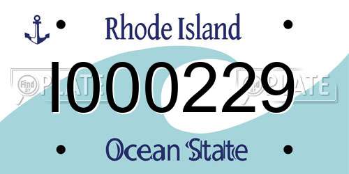 I000229 Rhode Island License Plate