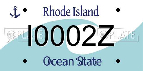 I0002Z Rhode Island License Plate