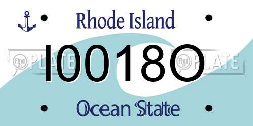 I0018O Rhode Island License Plate
