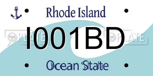 I001BD Rhode Island License Plate