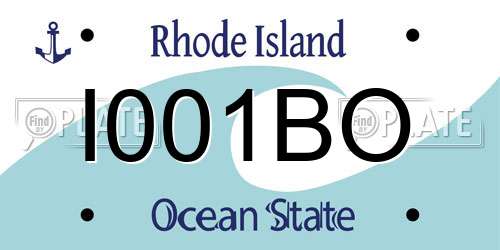 I001BO Rhode Island License Plate