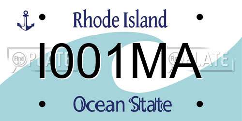 I001MA Rhode Island License Plate
