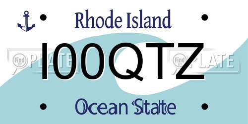 I00QTZ Rhode Island License Plate