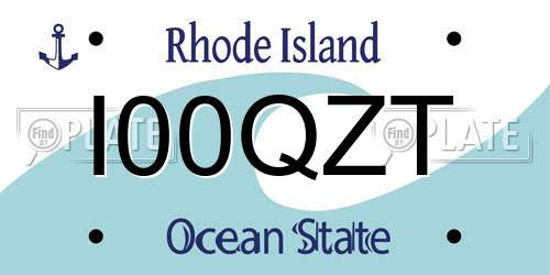 I00QZT Rhode Island License Plate