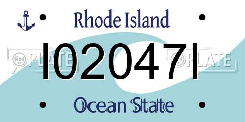 I02047I Rhode Island License Plate