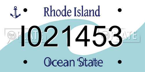I021453 Rhode Island License Plate