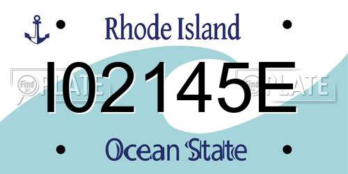 I02145E Rhode Island License Plate