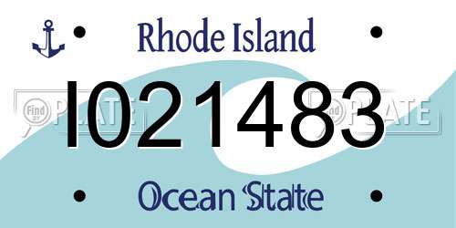 I021483 Rhode Island License Plate