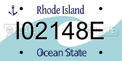 I02148E Rhode Island License Plate
