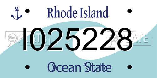 I025228 Rhode Island License Plate