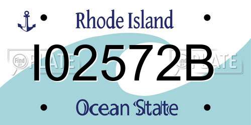 I02572B Rhode Island License Plate