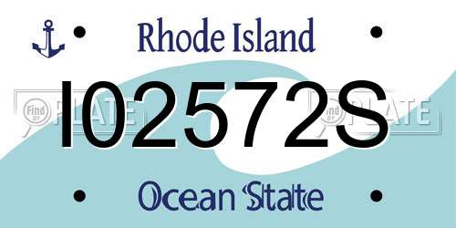 I02572S Rhode Island License Plate