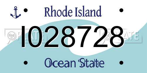 I028728 Rhode Island License Plate