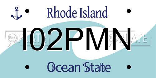 I02PMN Rhode Island License Plate
