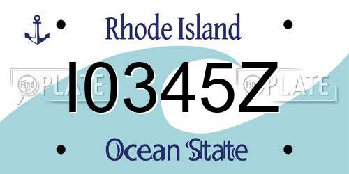 I0345Z Rhode Island License Plate