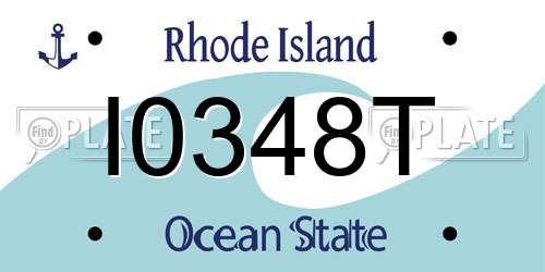 I0348T Rhode Island License Plate