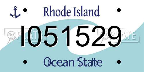 I051529 Rhode Island License Plate