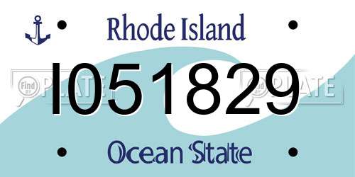 I051829 Rhode Island License Plate