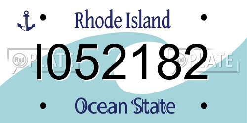 I052182 Rhode Island License Plate