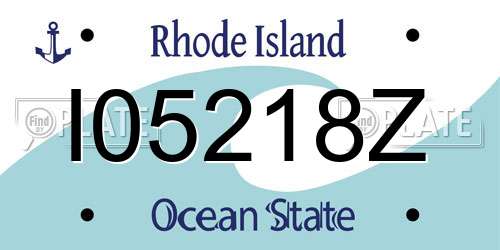 I05218Z Rhode Island License Plate