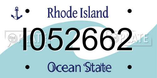 I052662 Rhode Island License Plate