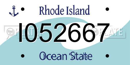 I052667 Rhode Island License Plate