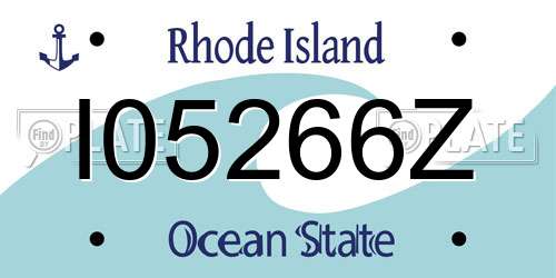 I05266Z Rhode Island License Plate