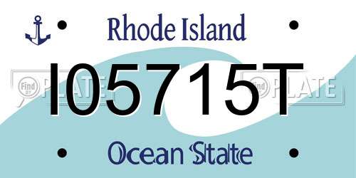 I05715T Rhode Island License Plate