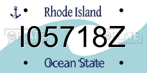 I05718Z Rhode Island License Plate