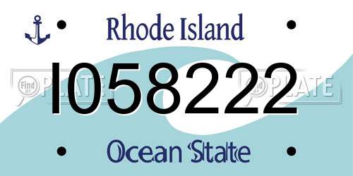 I058222 Rhode Island License Plate