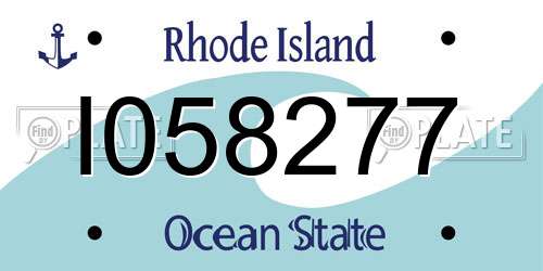 I058277 Rhode Island License Plate