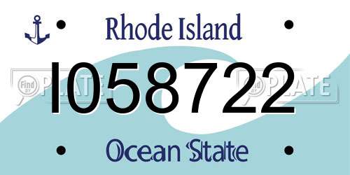 I058722 Rhode Island License Plate
