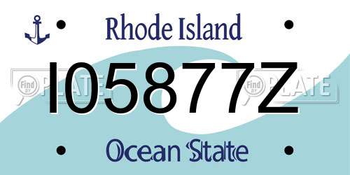 I05877Z Rhode Island License Plate