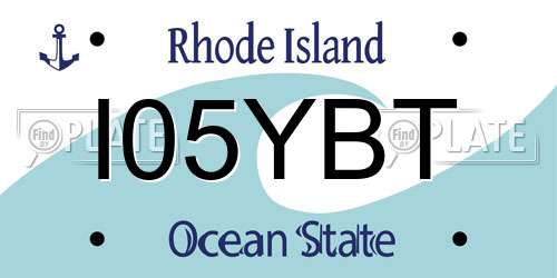 I05YBT Rhode Island License Plate