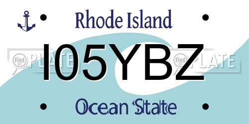 I05YBZ Rhode Island License Plate